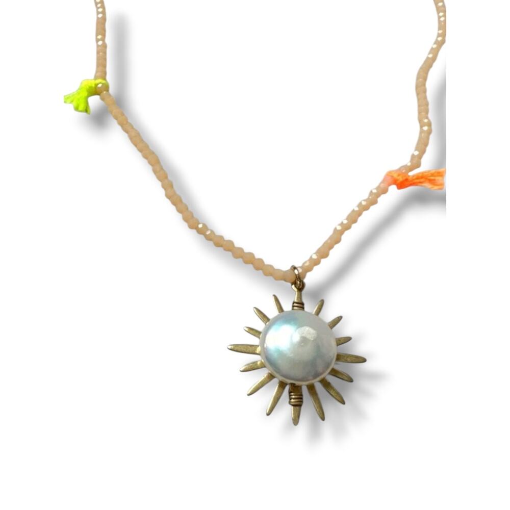 Free People Ariana Ost Sunlight Choker in Citrine NWT Sun Charm Bohemian Dainty - Picture 10 of 11